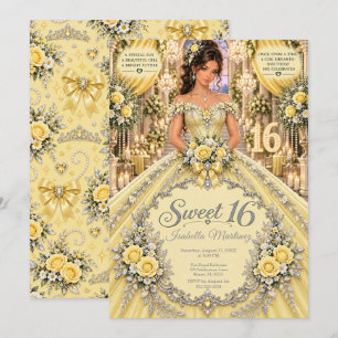 Convite Celebração Amarela Sweet 16