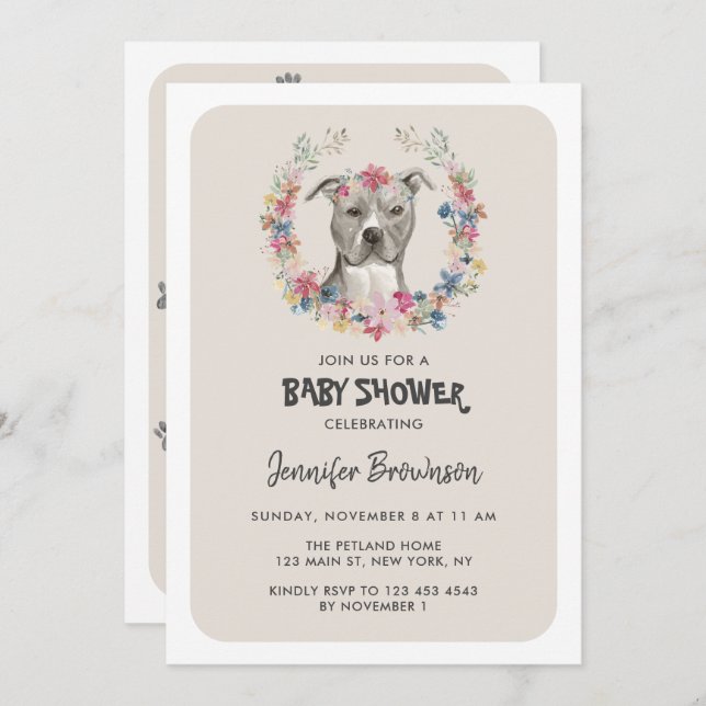 Convite Celebração Americana de Staffordshire Terrier Dog (Frente/Verso)