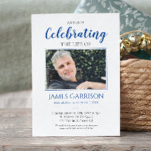 Celebração Azul Elegante da Foto da Vida