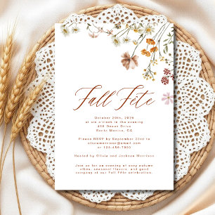 Convite Celebração Boho Wildflower Fall Fete