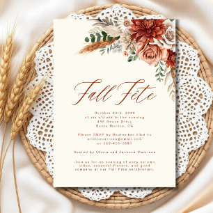 Convite Celebração Boho Wildflower Fall Fete