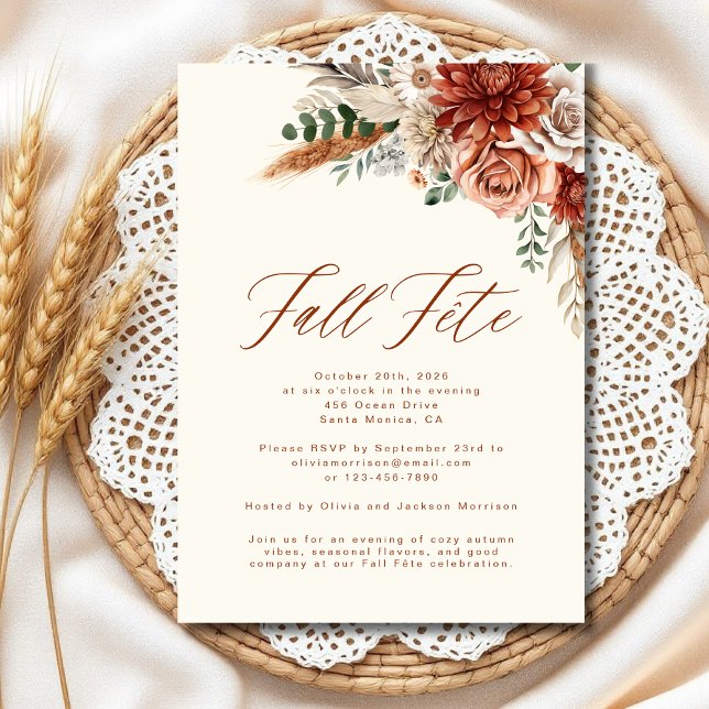 Convite Celebração Boho Wildflower Fall Fete (Criador carregado)