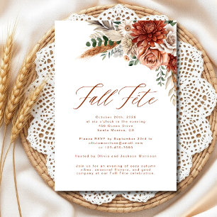 Convite Celebração Boho Wildflower Fall Fete