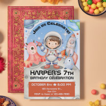 Celebração Celestial: Astronauta Azul Claro