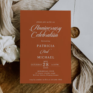 Convite Celebração Clássica de Aniversário de Casamento em