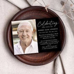 Convite Celebração Clássica Moderna de Fotos do Memorial d