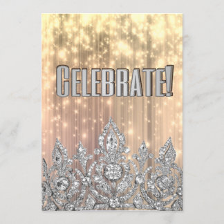 Convite Celebração Coroa Princesa Dourada e Prata