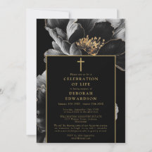 Celebração Cristã da Vida em Preto e Dourado com F