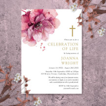 Celebração Cristã de Vida Funeral Floral Rosa