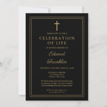 Celebração Cristã de Vida Preto e Dourado