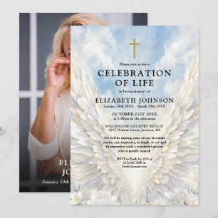 Convite Celebração Cristã do Anjo Celebração da Vida Funer