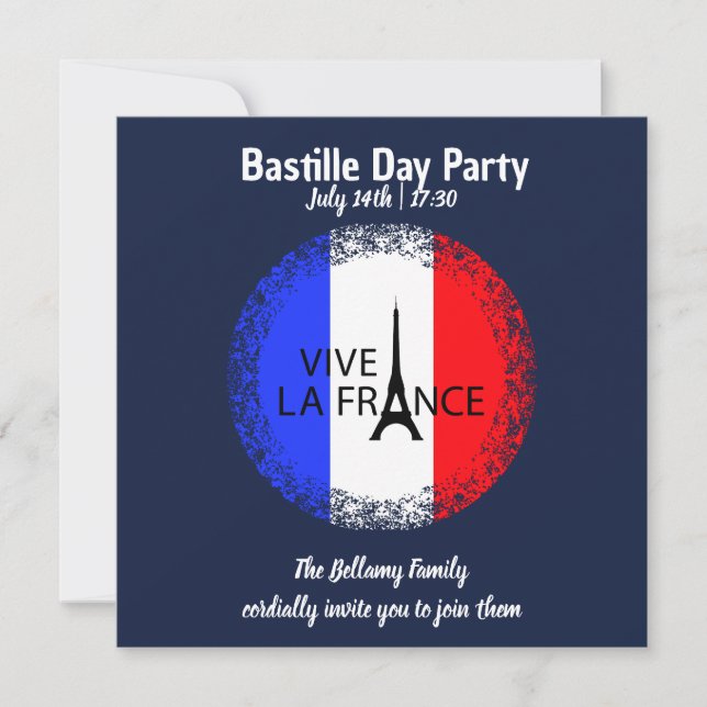 Convite Celebração da 14 de julho do Dia da Bastilha (Frente)