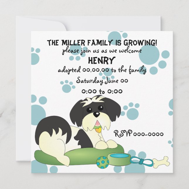 Convite Celebração da Adoção Puppy! (Frente)