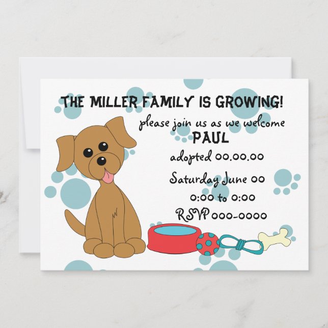 Convite Celebração da Adoção Puppy! (Frente)