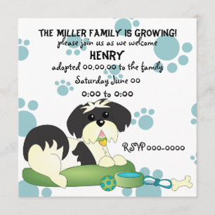 Convite Celebração da adopção do filhote de cachorro!