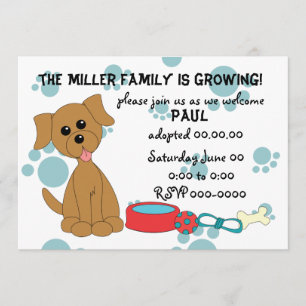 Convite Celebração da adopção do filhote de cachorro!