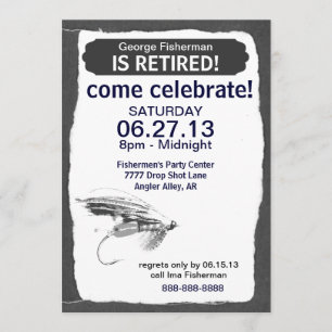 Convite Celebração da aposentadoria da pesca com mosca