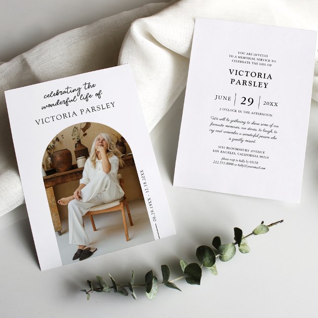 Convite Celebração da Arcada de Foto Memorial da Vida (Criador carregado)