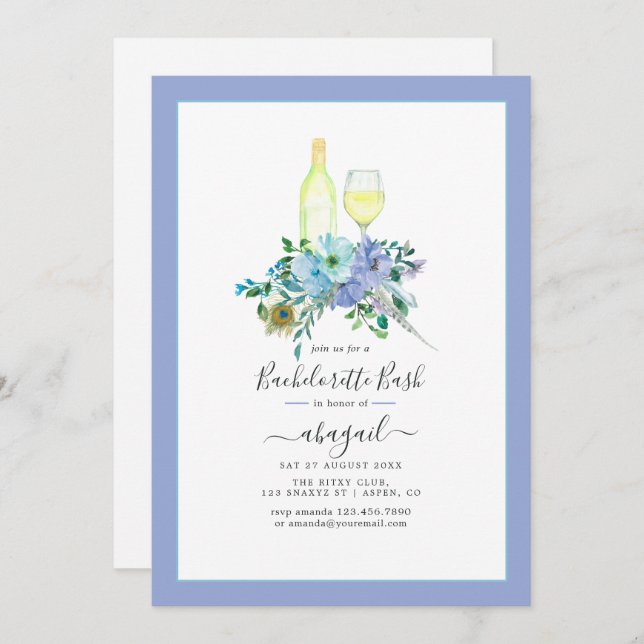 Convite Celebração da Bachelorette Boho Wine Encantadora (Frente/Verso)