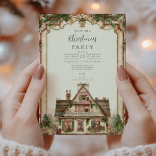 Convite Celebração da Casa de Natal Vintage