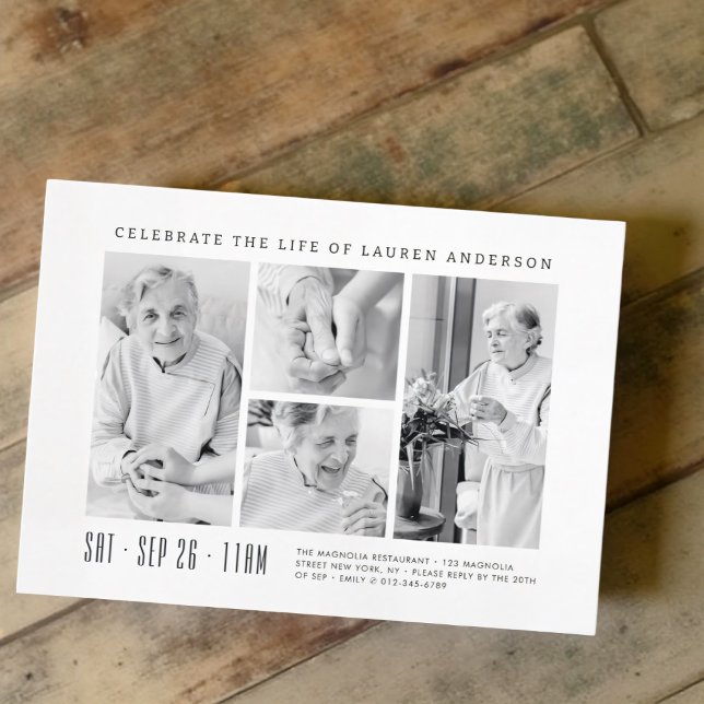 Convite Celebração da Colagem de Fotos Simples 4 Moderna d (Criador carregado)