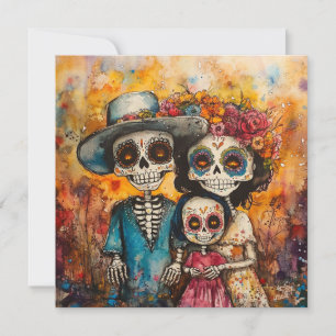 Convite Celebração da Família Joyful Dia de los Muertos