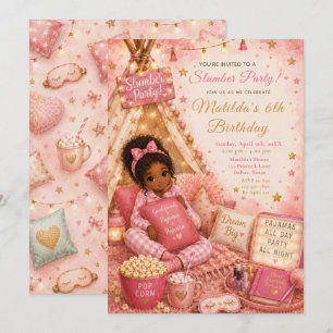 Convite Celebração da Festa de Dormir Rosa