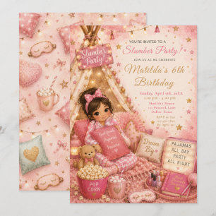 Convite Celebração da Festa de Dormir Rosa