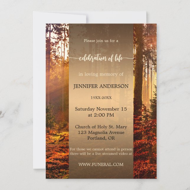 Convite Celebração da Floresta em Queda do Memorial da Vid (Frente)