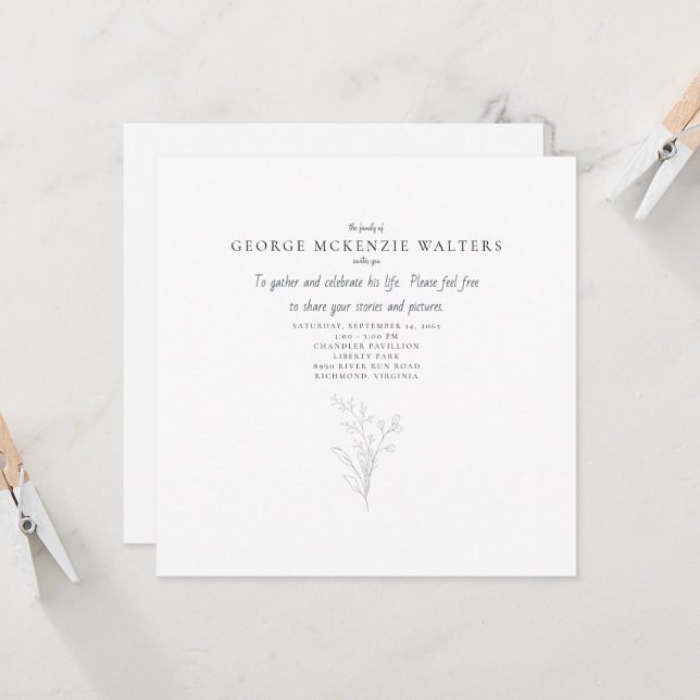 Convite Celebração da folhagem vitalícia (Frente/Verso In Situ)