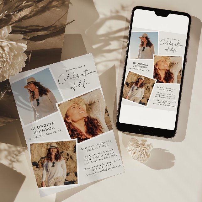 Convite Celebração da Foto Instantânea do Memorial da Vida (Criador carregado)