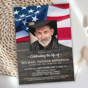 Convite Celebração Da Foto Patriótica Veterana Da Vida