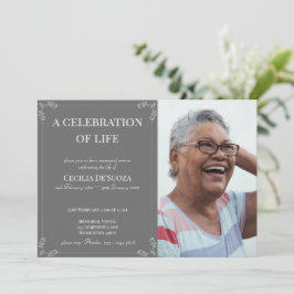 Convite Celebração da Foto Personalizada do Funeral Elegan
