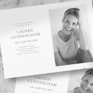 Convite Celebração da Foto Simples e Moderna da Vida