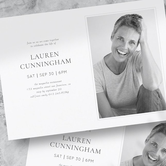 Convite Celebração da Foto Simples e Moderna da Vida (Criador carregado)