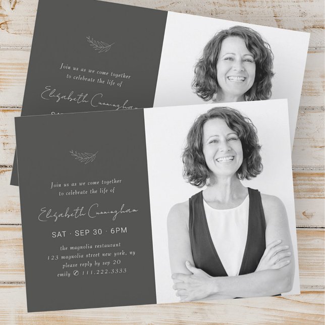 Convite Celebração da Foto Simples e Moderna da Vida (Criador carregado)