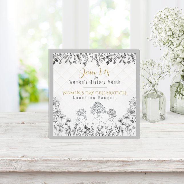 Convite Celebração da História do Dia da Mulher Elegante B (Criador carregado)