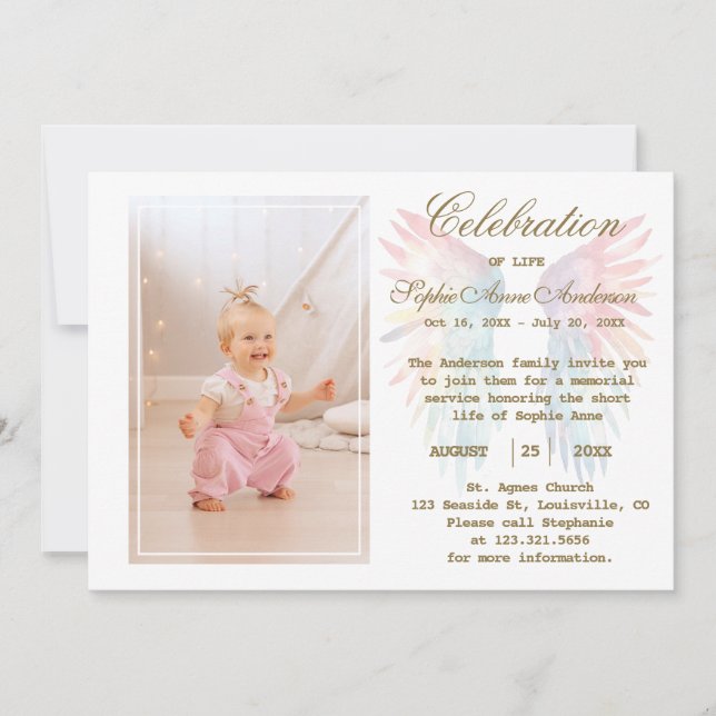 Convite Celebração da Memória Fotográfica de Angel Wings (Frente)