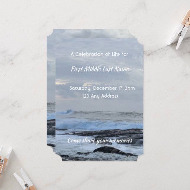 Convite Celebração da Onda Cloud Ocean Cloud Ocean do Life (Frente/Verso In Situ)