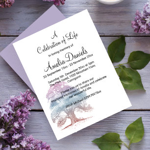 Convite Celebração da Placa de Vida em Árvore de Oak Lilac