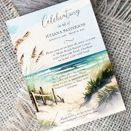 Convite Celebração da Trilha de Praia do Oceano de Foto