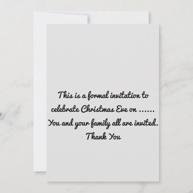 Convite Celebração da Véspera de Natal (Verso)