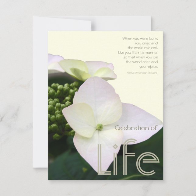 Convite Celebração da vida com a Cotação Inspiracional 6 (Frente)