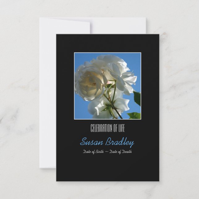 Convite Celebração da Vida com Rosas Brancas e do Sol (Frente)