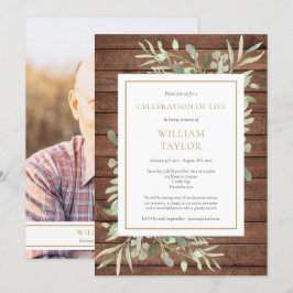 Convite Celebração da Vida com Vegetação Rústica Foto Fune