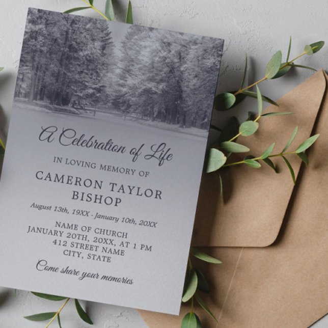 Convite Celebração da Vida da Ponte de inverno (Criador carregado)