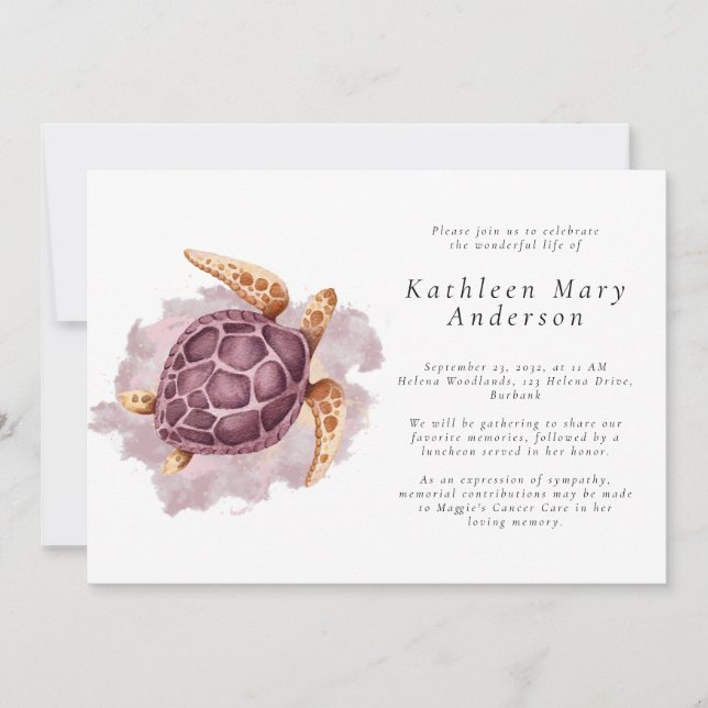Convite Celebração da Vida da Tartaruga do Mar (Frente)