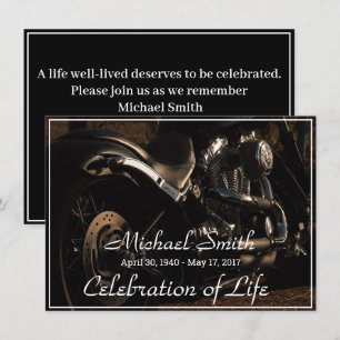 Convite Celebração da Vida das Motocicletas Black & Silv