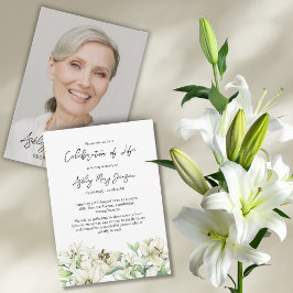 Convite Celebração da Vida de Lily Foto Funeral