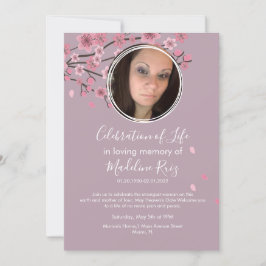 Convite Celebração da Vida de Pétalas de Árvores de Cereja